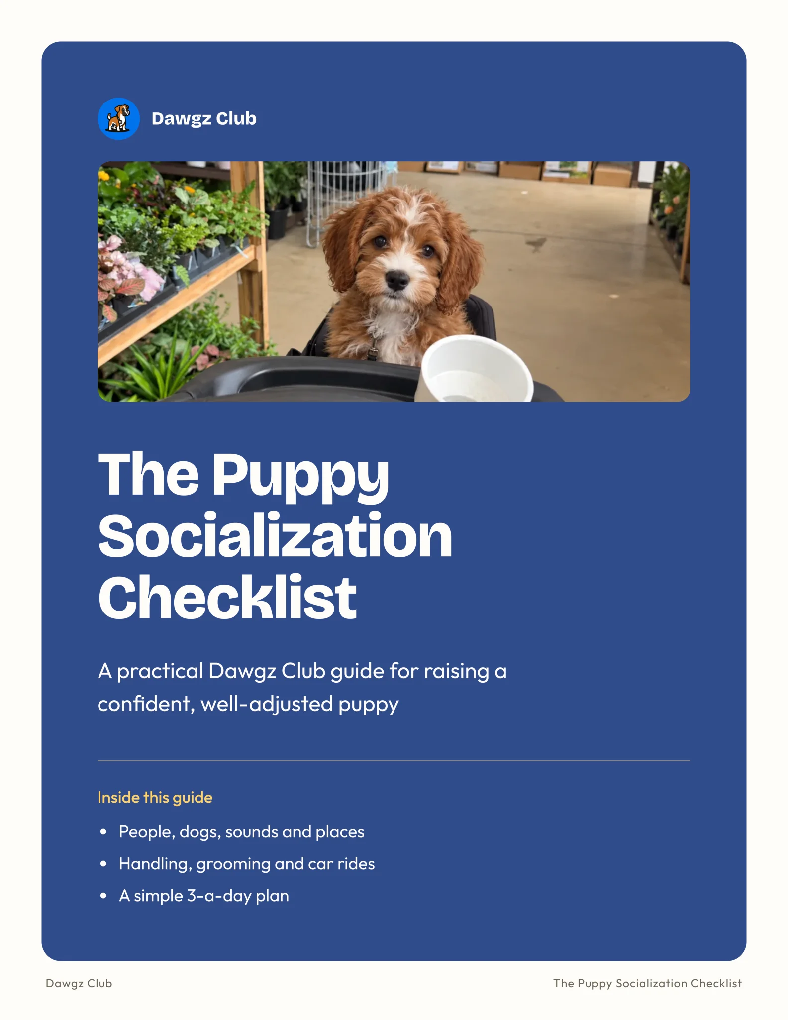 The Puppy Socialization Checklist guide cover