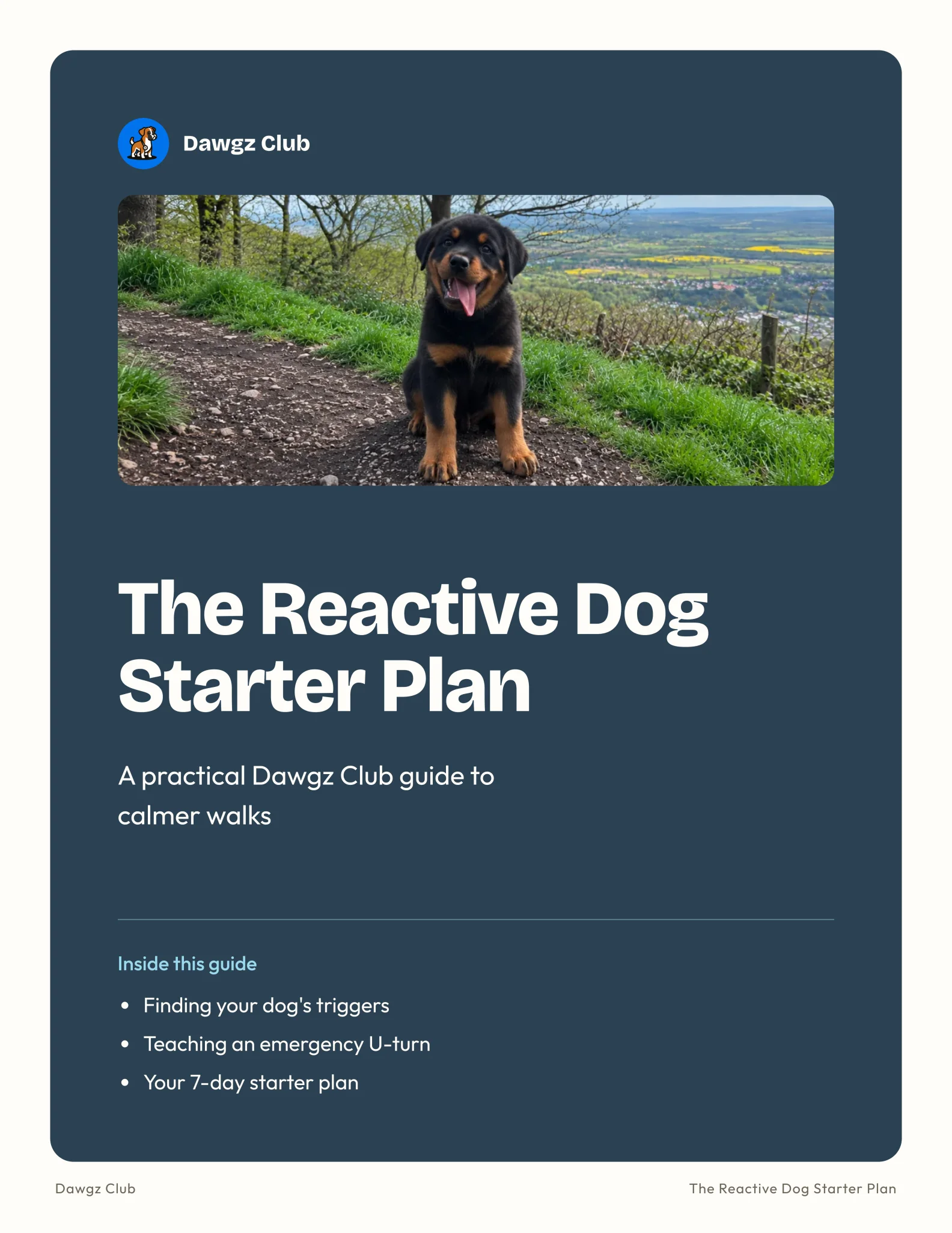 The Reactive Dog Starter Plan guide cover